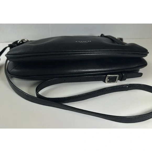 *Flawed* Coach Legacy Leather Double Gusset Crossbody Bag Black Leather 26601 - Picture 12 of 16